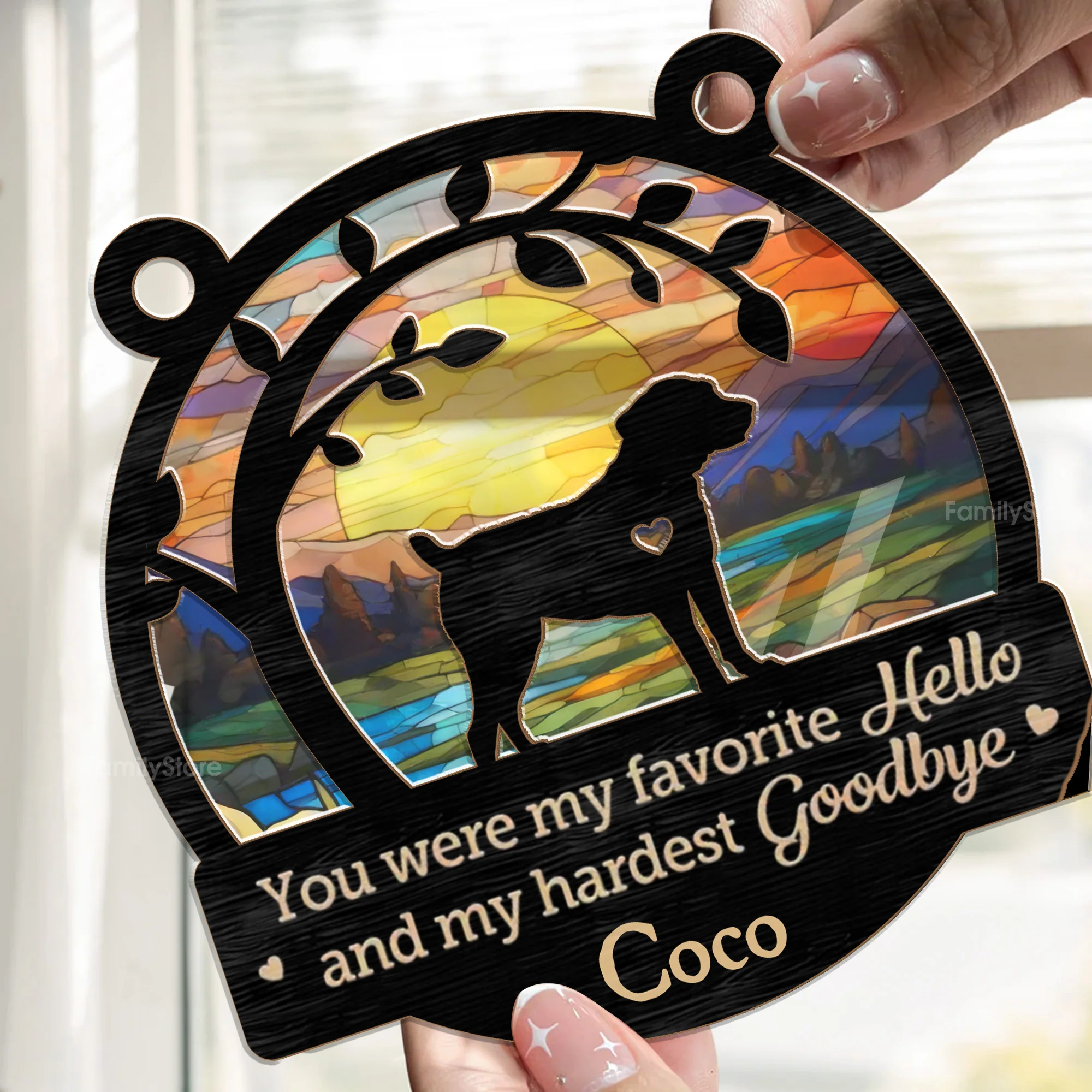 You Are My Favorite Hello - Memorial Gift For Pet Lovers - Personalized Window Hanging Window Hanging Suncatcher Ornament - CLP05 NA94 - Image 2
