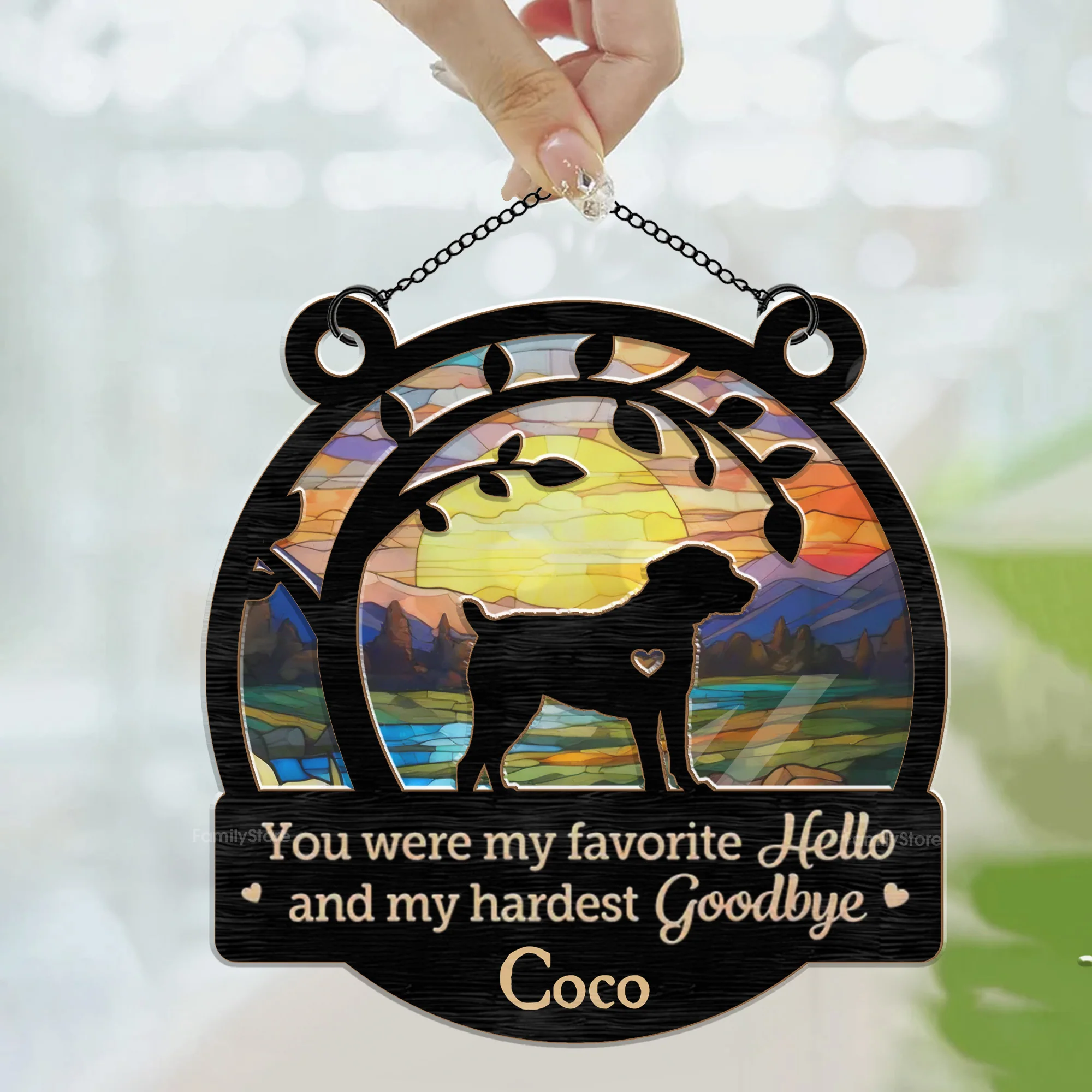 You Are My Favorite Hello - Memorial Gift For Pet Lovers - Personalized Window Hanging Window Hanging Suncatcher Ornament - CLP05 NA94 - Image 3