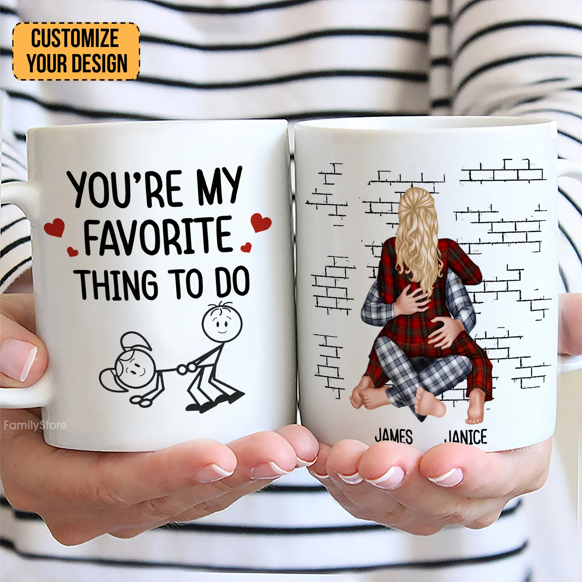 You Are My Favorite Thing To Do - Personalized Ceramic Mug - Gift For Couple, Husband Wife - CL28 NH96 - Image 2