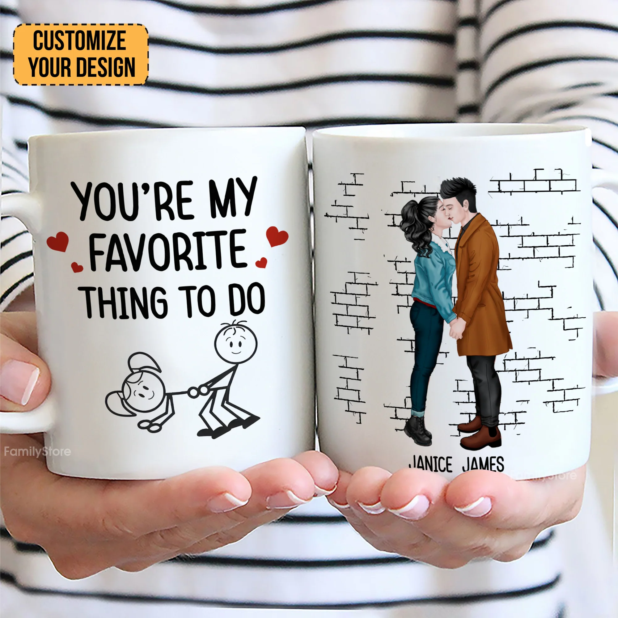 You Are My Favorite Thing To Do - Personalized Ceramic Mug - Gift For Couple, Husband Wife - CL30 NH96 - Image 2