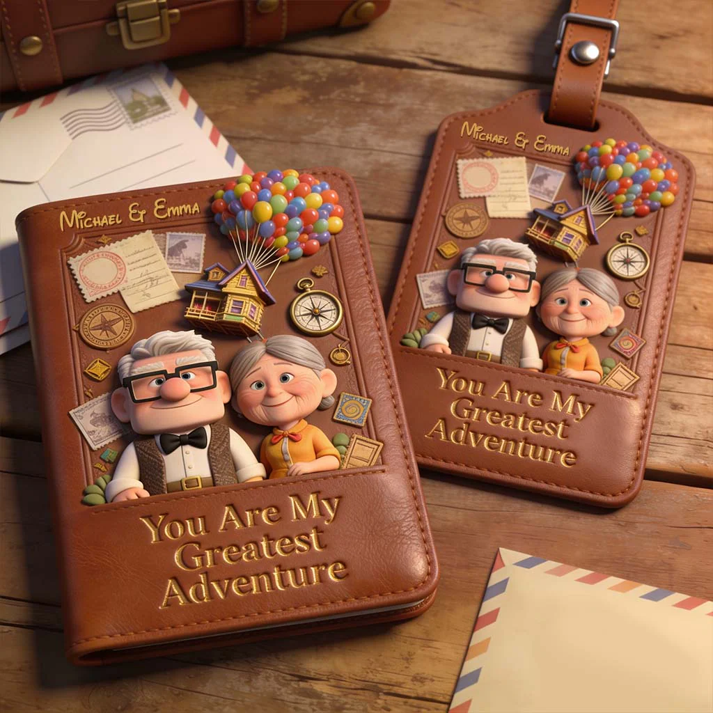 You Are My Greatest Adventure - Personalized Passport Holder & Luggage Tag Set - Vacation Gift for Travelers - DSNY