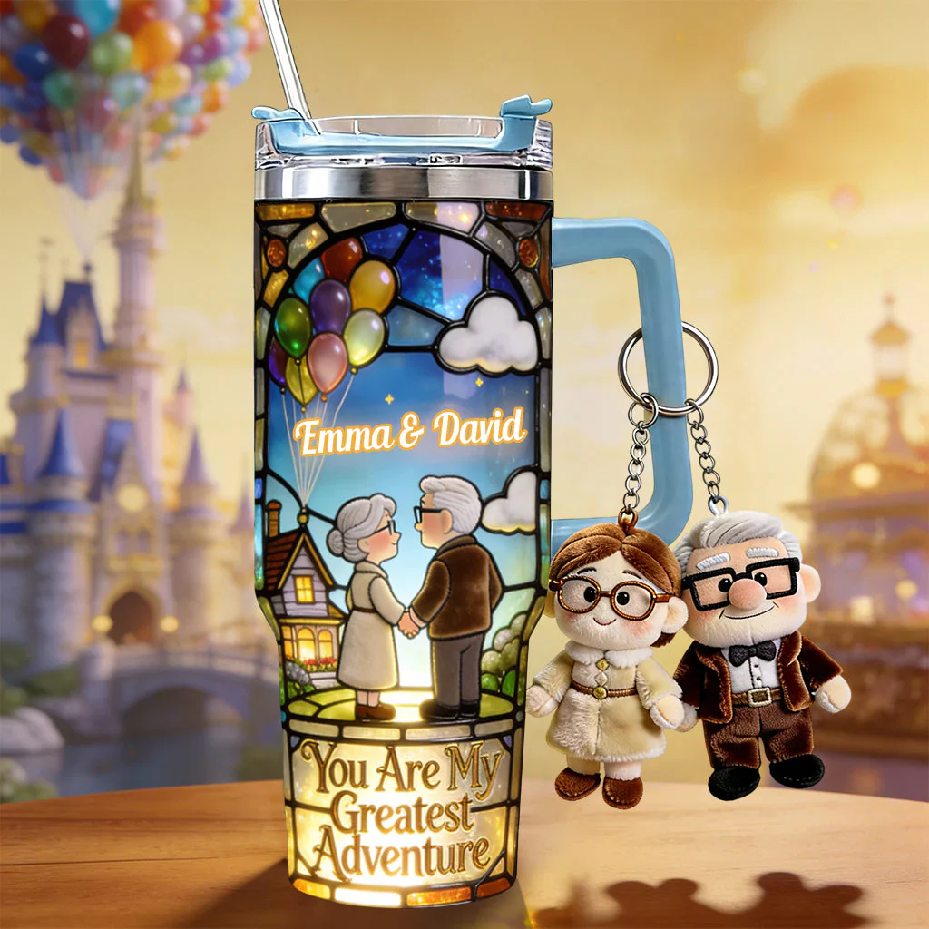 You Are My Greatest Adventure - Personalized Tumbler With Handle - Gift For Couples, Movie Fans - DSNY