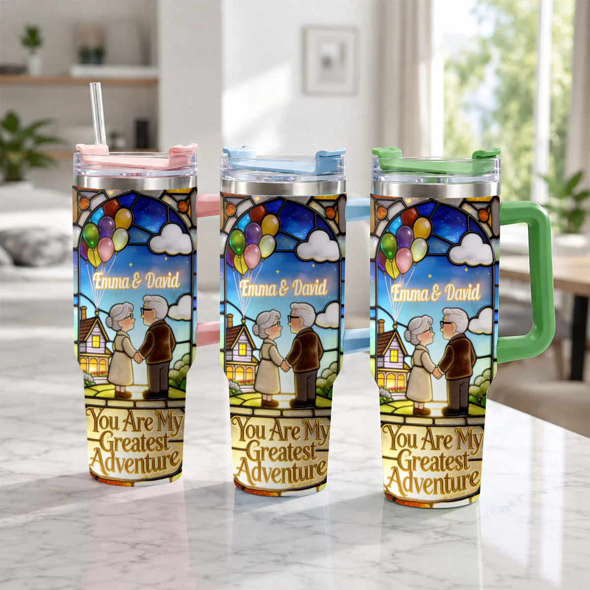 You Are My Greatest Adventure - Personalized Tumbler With Handle - Gift For Couples, Movie Fans - DSNY - Image 2