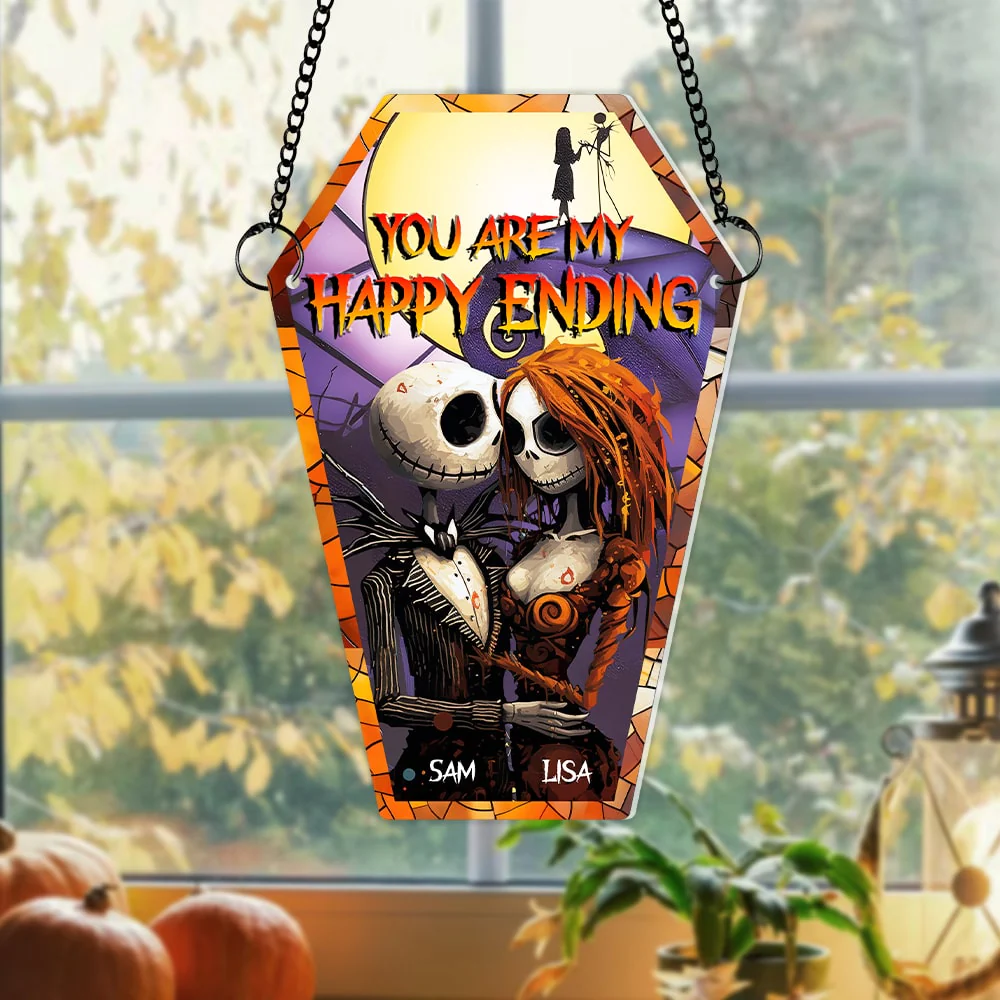 You Are My Happy Ending - Personalized Window Hanging Suncatcher - Gift For Couples NL122 CU5090904 - Image 3