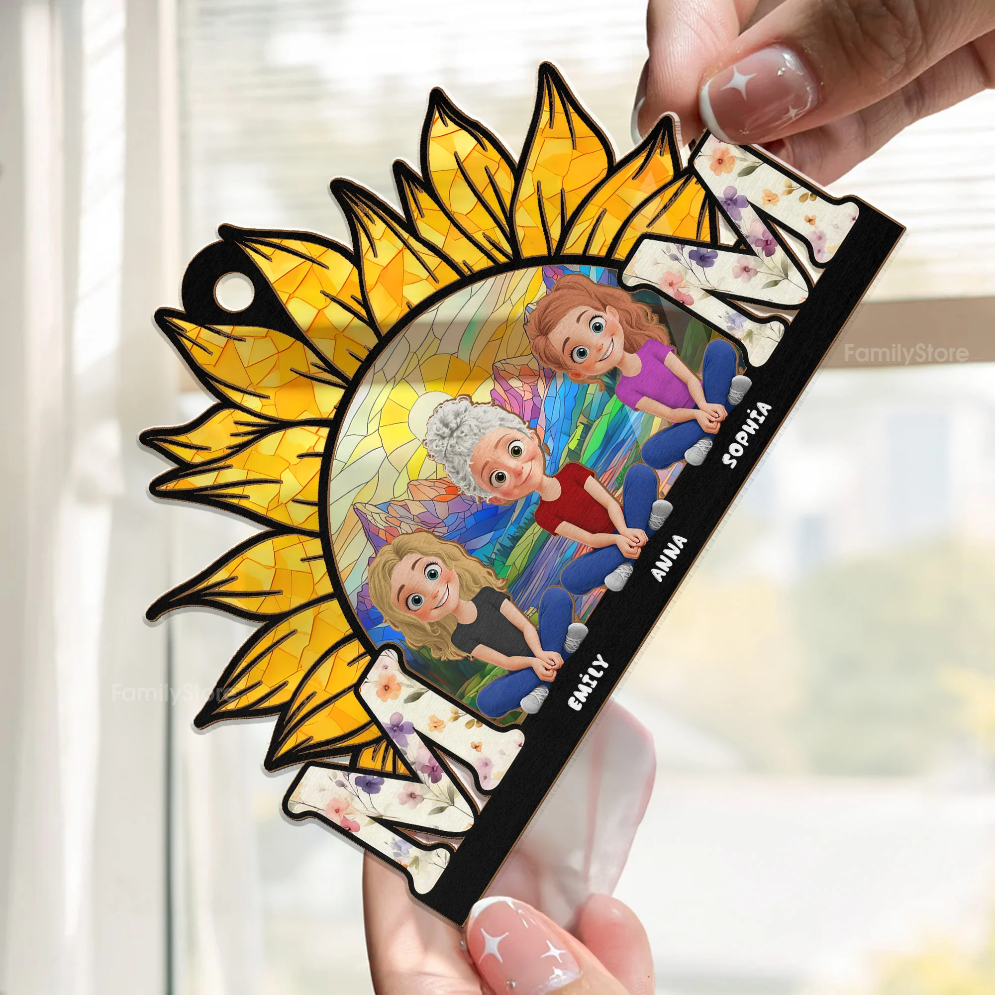 You Are My Sunshine - Personalized Window Hanging Window Hanging Suncatcher Ornament - Gift For Mom, Mother's Day | GR25 NA94 - Image 2