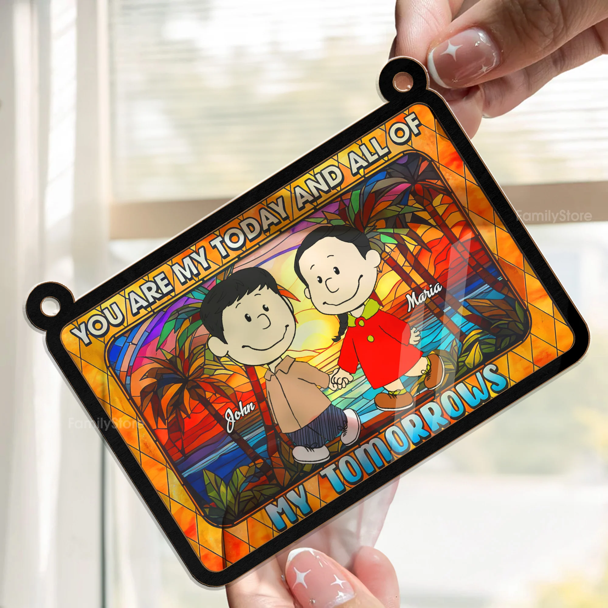 You Are My Today And All Of My Tomorows Peanut - Personalized Window Hanging Suncatcher Ornament - Gift For Couple, Husband Wife | CL43 NH96 - Image 2