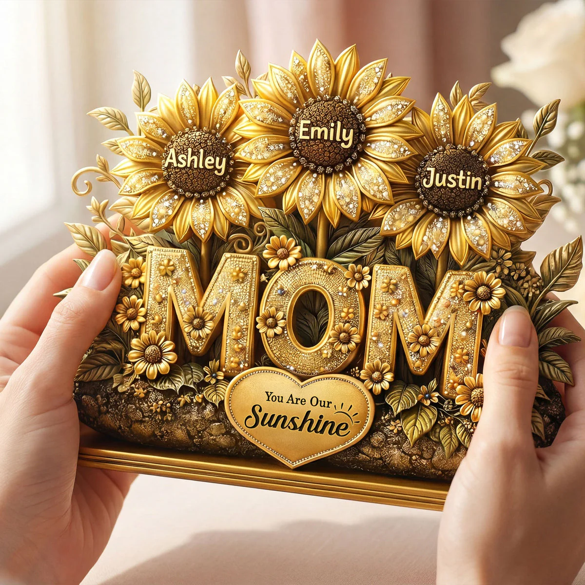 You Are Our Sunshine Mom - Personalized Shape Acrylic Plaque - Gift For Mom, Grandma HN02 - Image 2