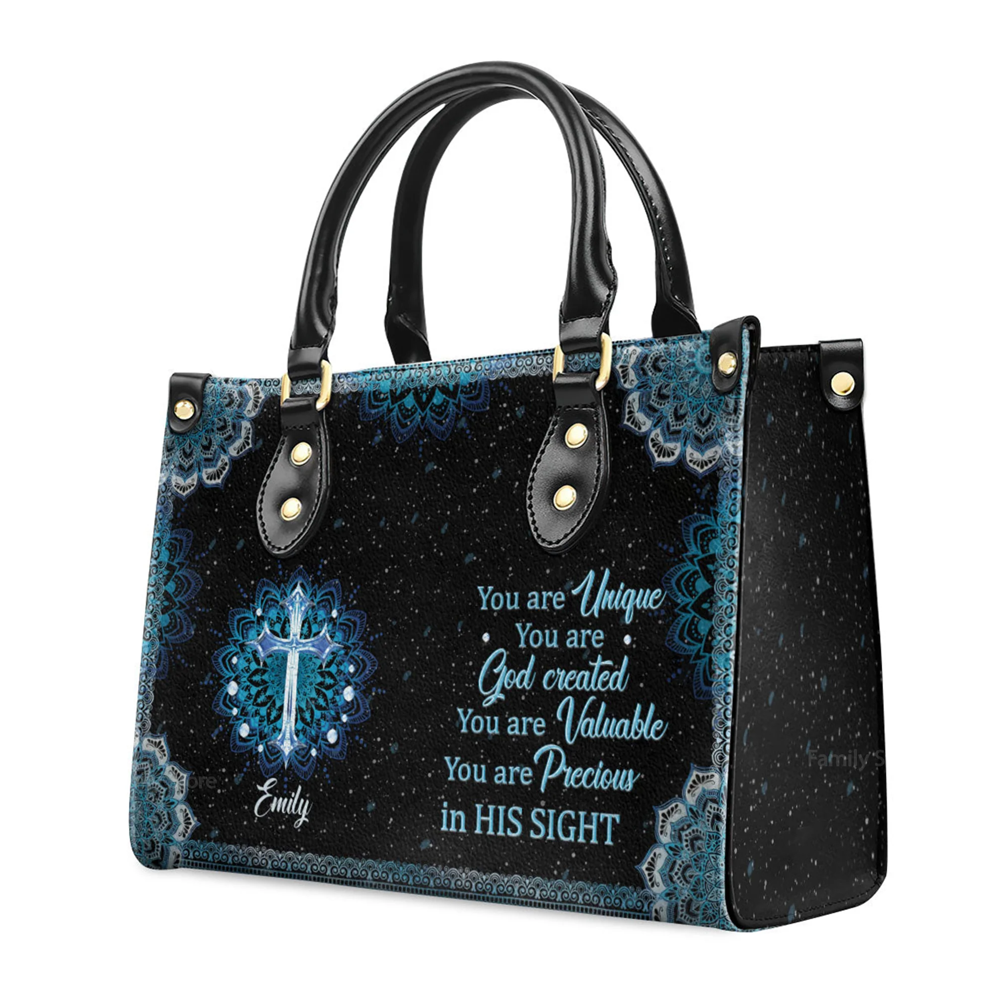 You Are Precious In His Sight - Thoughtful Gift For Christians - Personalized Leather Handbag With Handle - AT4080739 - Image 3