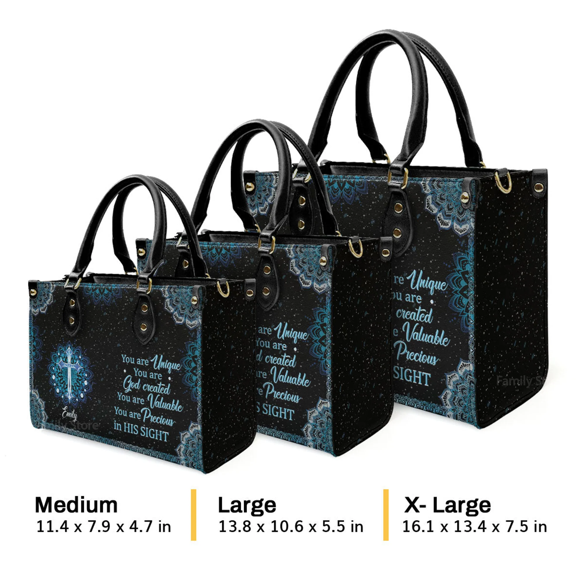 You Are Precious In His Sight - Thoughtful Gift For Christians - Personalized Leather Handbag With Handle - AT4080739 - Image 4