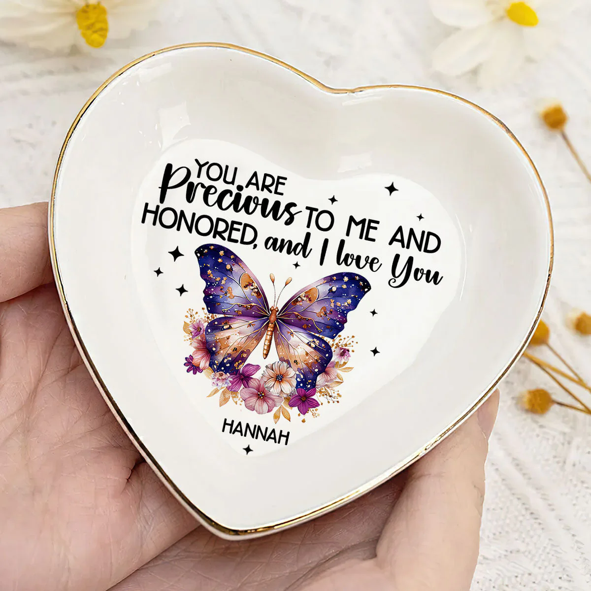 You Are Precious To Me And I Love You - Personalized Jewelry Dish - Gift For Wife, Anniversary, Engagement, Wedding, Marriage Gift - NA94 - Image 2