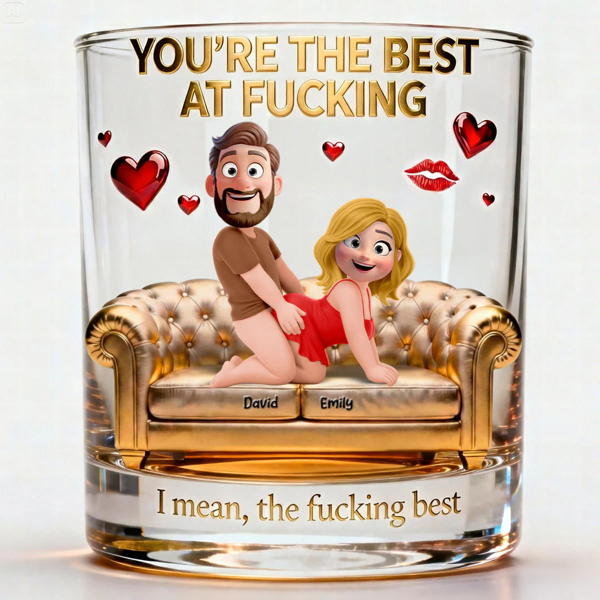 You Are The Best - Personalized Whiskey Glass - Gift For Couples GR10 NL122 - Image 2