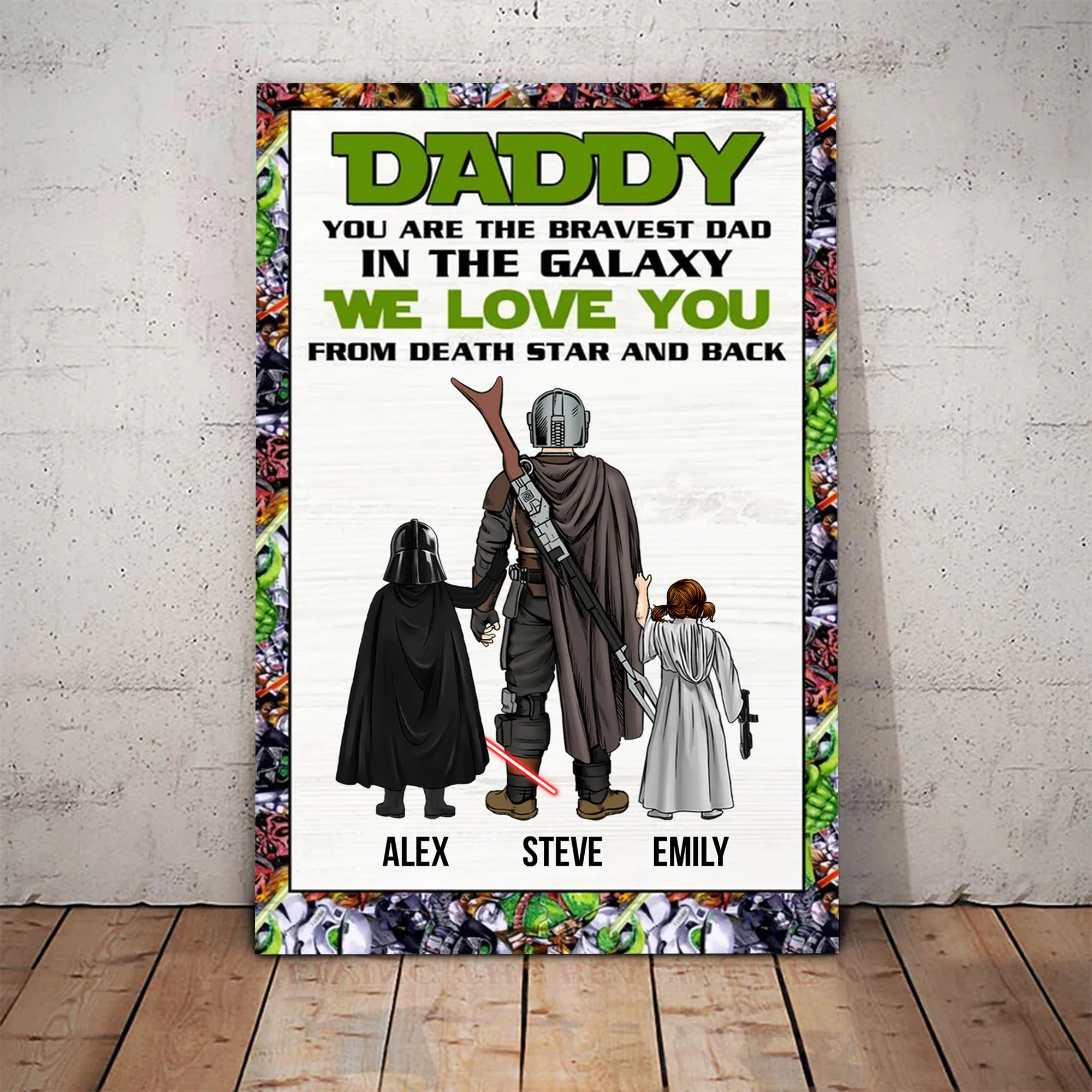 Stwa You Are The Bravest Dad In The Galaxy - Gift For Father's Day - Personalized Canvas Poster - Image 3