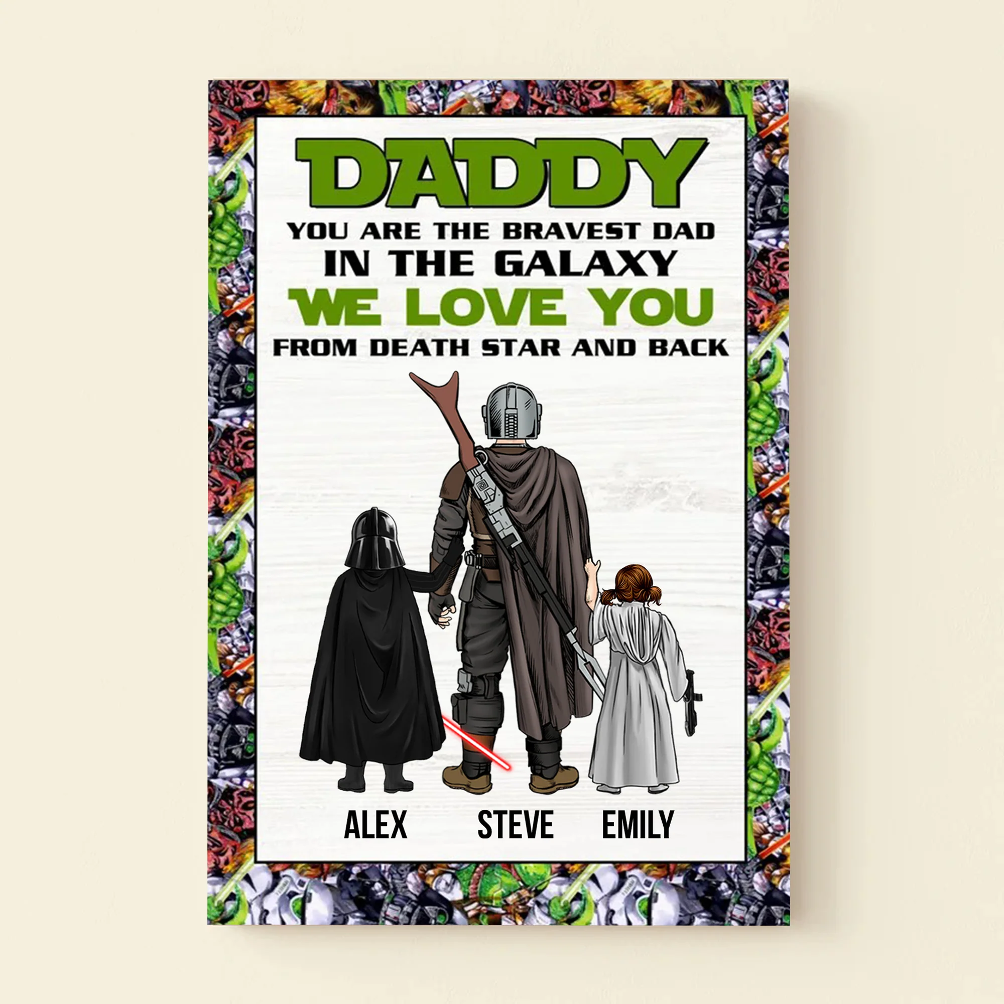 Stwa You Are The Bravest Dad In The Galaxy - Gift For Father's Day - Personalized Canvas Poster - Image 4
