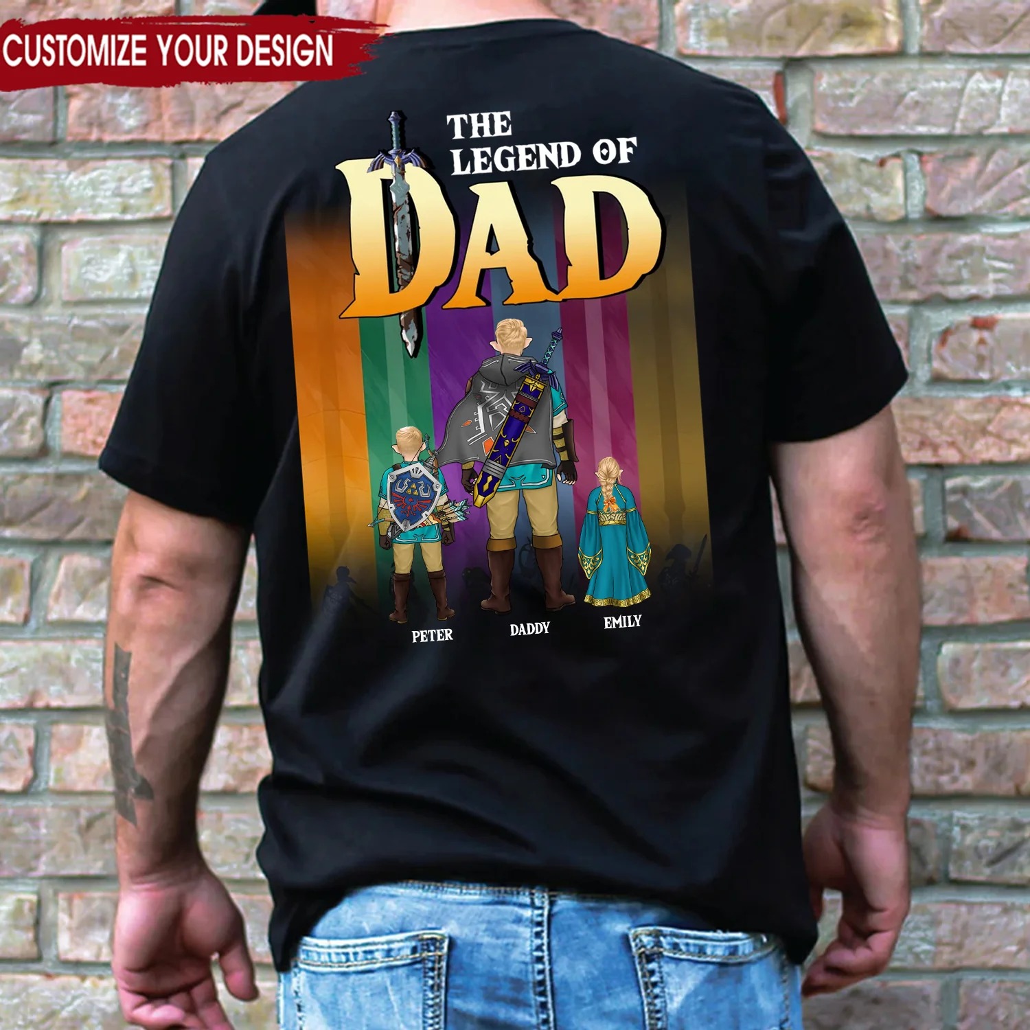 Zelda Dad You Are The Legend In My Mind - Gift For Dad, Husband Father's Day - Personalized TShirt CL07 - Image 2