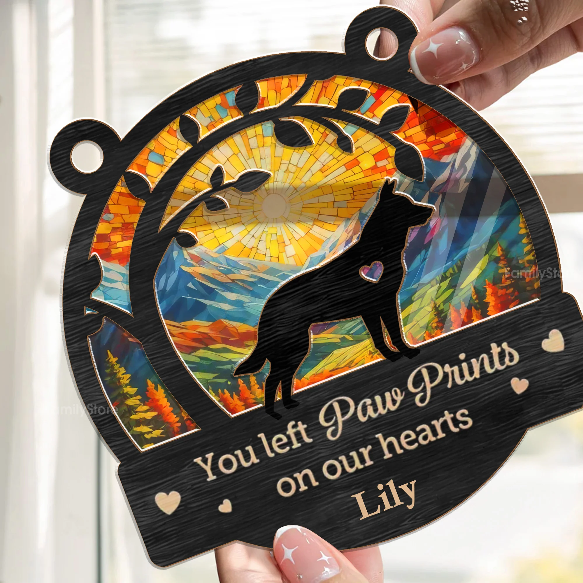 You May Be Gone, But You'll Never Be Forgotten- Memorial Gift For Pet Lovers - Personalized Window Hanging Window Hanging Suncatcher Ornament - Image 2