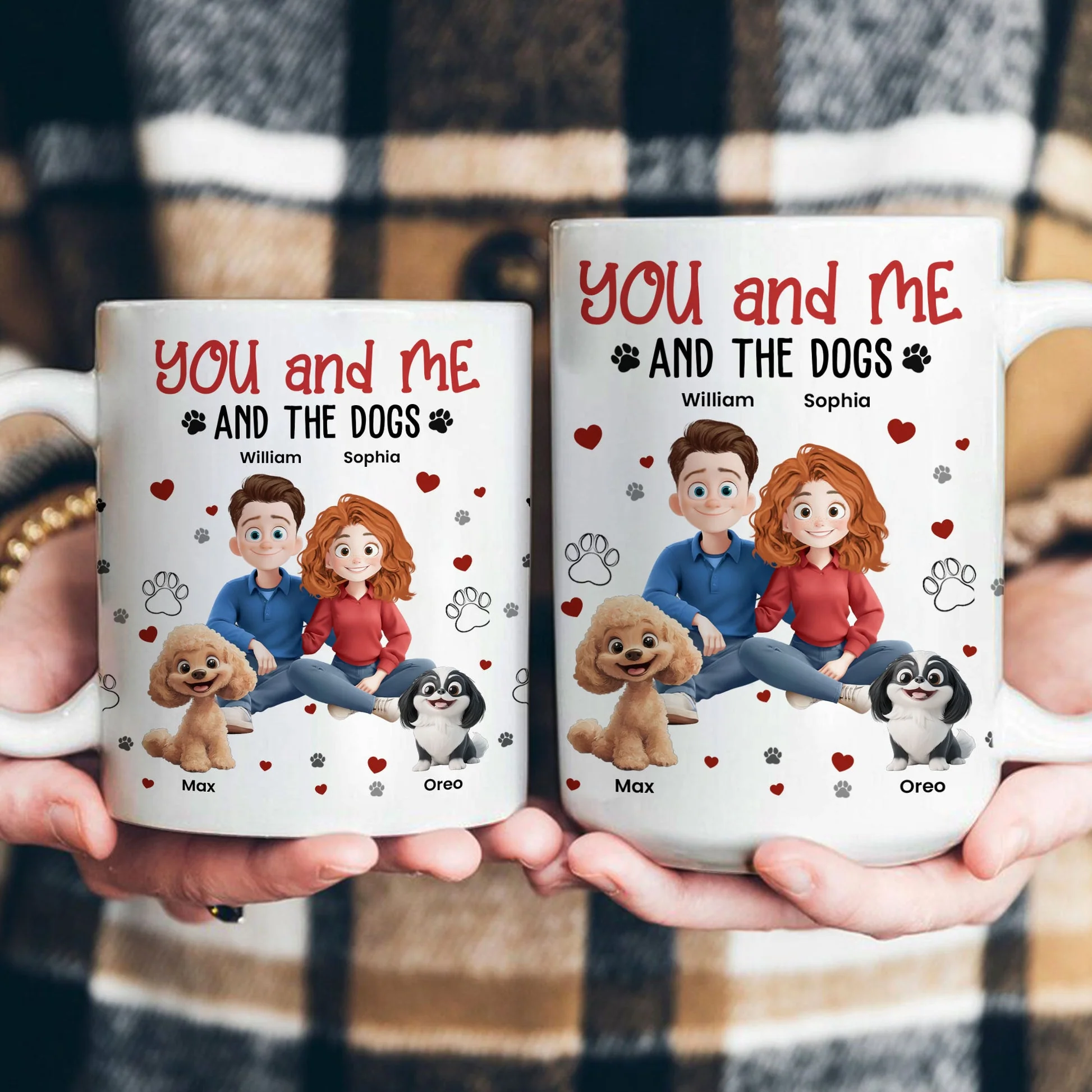 You, Me And The Dogs - Personalized Mug - Gift for Pet Owners, Dog Lovers, Dog Dad, Dog Mom | CLP15 NH96 - Image 3
