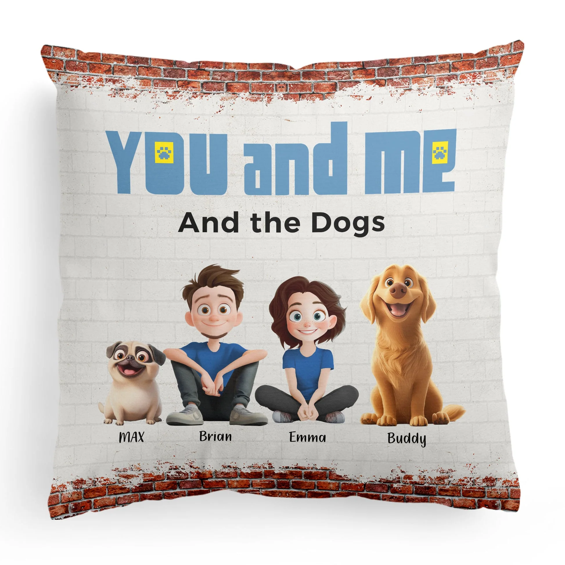 You, Me & The Lovely  Dogs Cartoon Pet - Personalized Pillow - Gift for Pet Owners, Dog Lovers, Dog Dad, Dog Mom, Cat Lovers, Cat Mom | CLP15 NH96 - Image 6