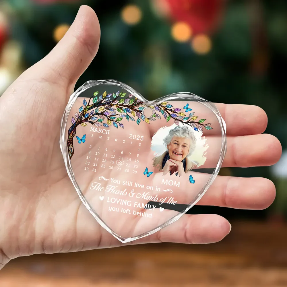 You Still Live On In The Hearts & Minds - Personalized Custom Glass Ornament - Christmas Gift For Family, Memorial Human HH01 - Image 4