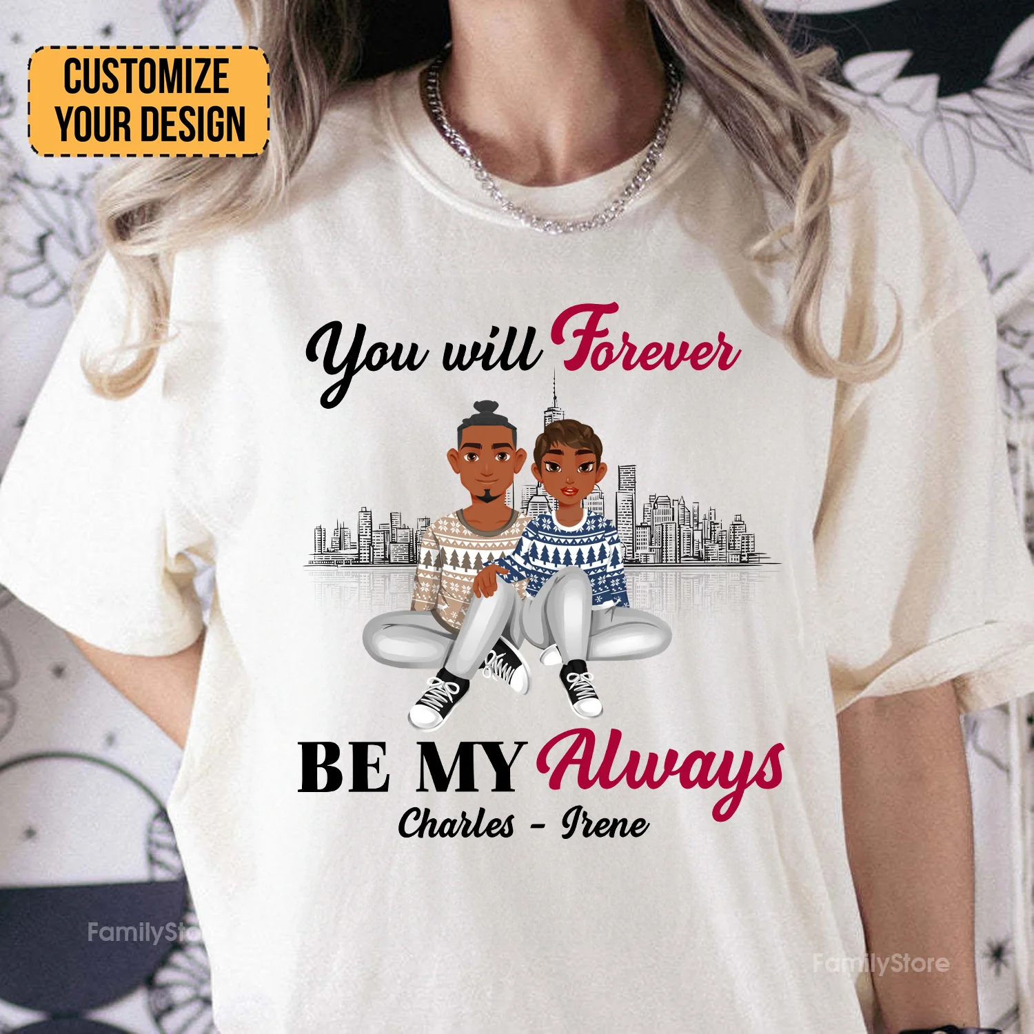 You Will Forever Be My Always Black African - Personalized Shirt - Gift For Couple, Husband Wife - GR1 NH96 - Image 3