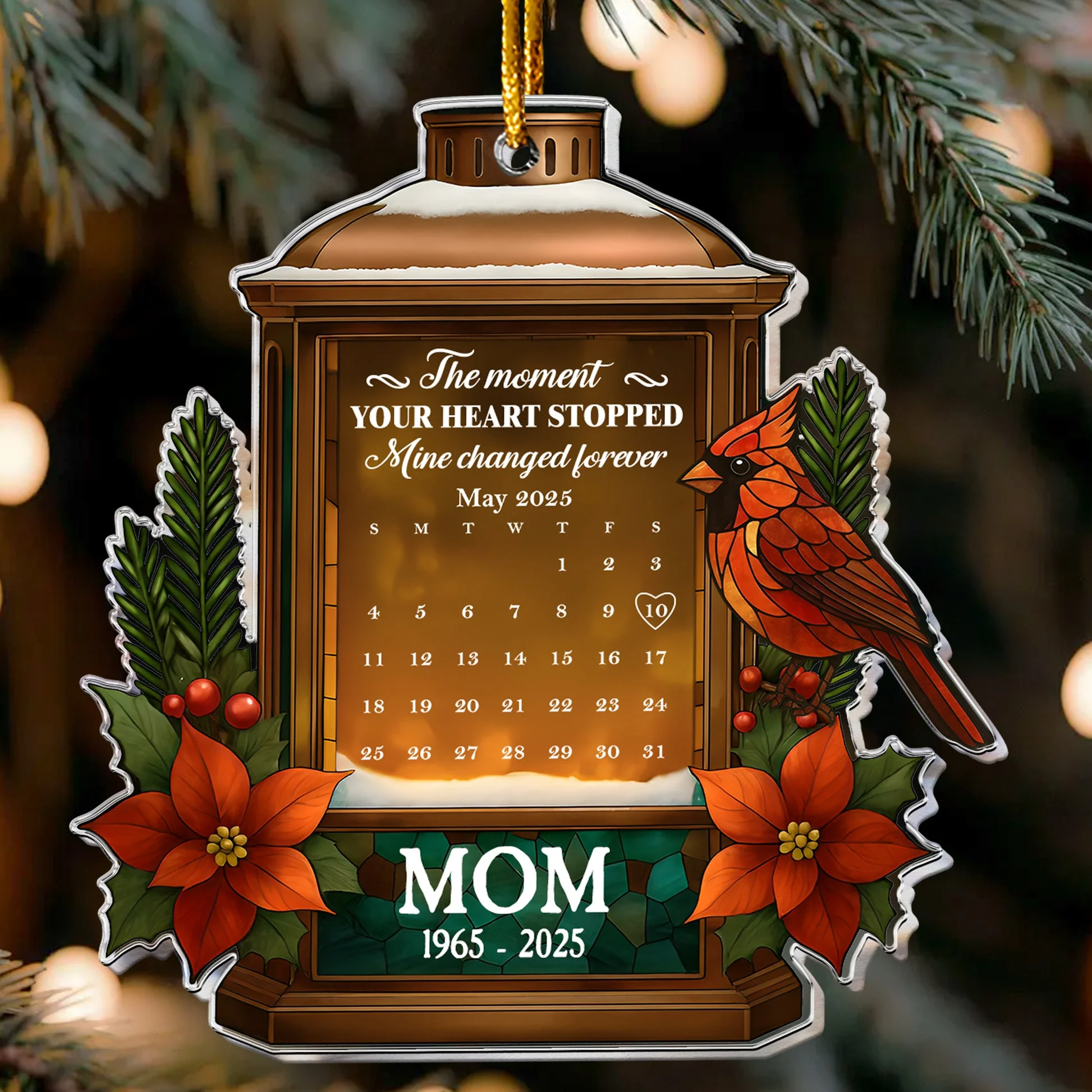 Your Heart Stopped Mine Changed Forever - Personalized Acrylic Ornament - Memorial Gifts NL122