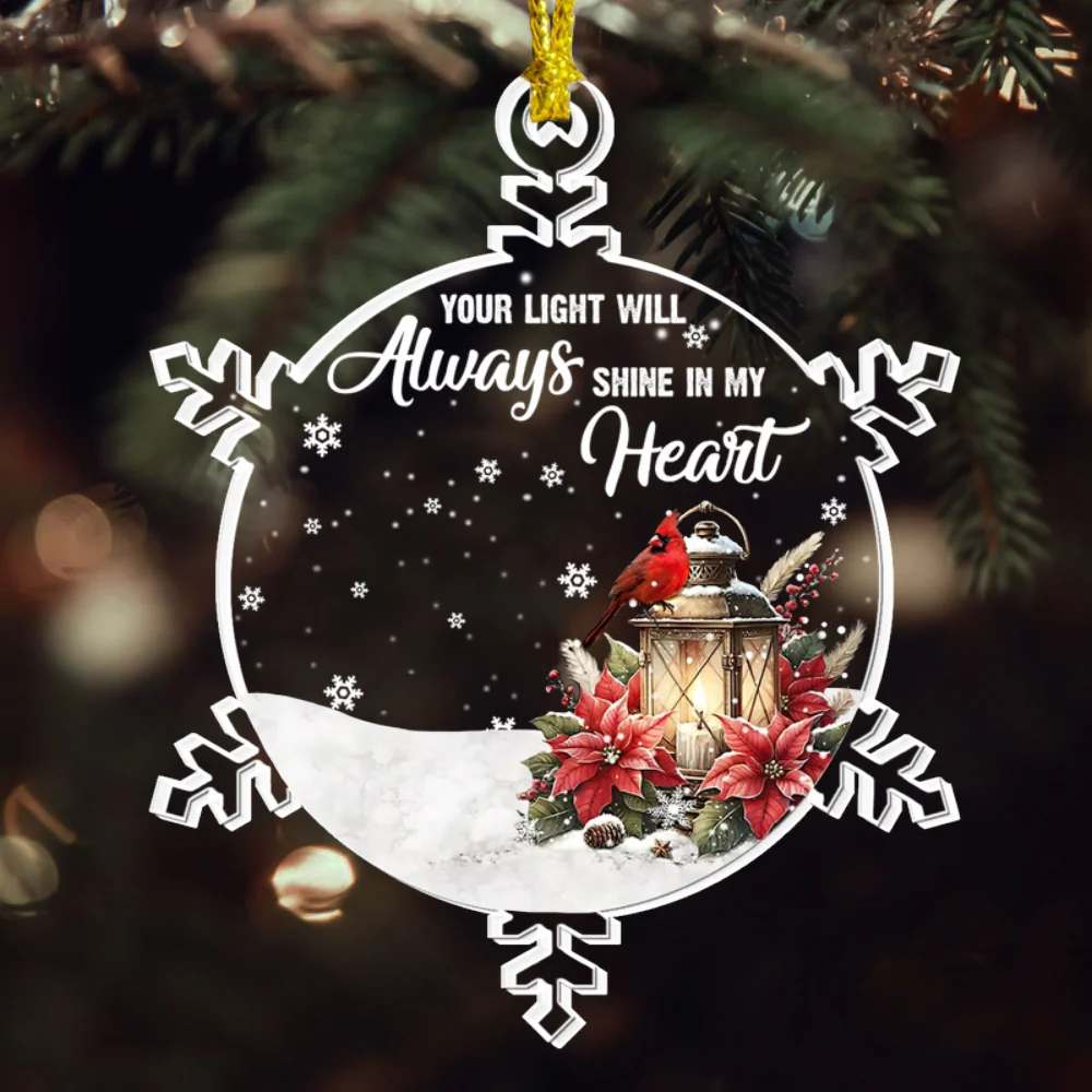 Your Light Will Always Shine In My Heart - Personalized Acrylic Ornament - Image 4