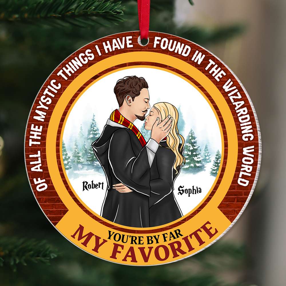 You're By Far My Favorite Wizard And Witch - Personalized Acrylic Ornament - Gift For Couple, Husband Wife CL20 NH96