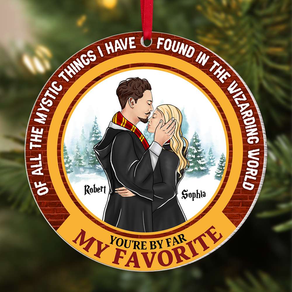 You're By Far My Favorite Wizard And Witch - Personalized Acrylic Ornament - Gift For Couple, Husband Wife CL20 NH96 - Image 2