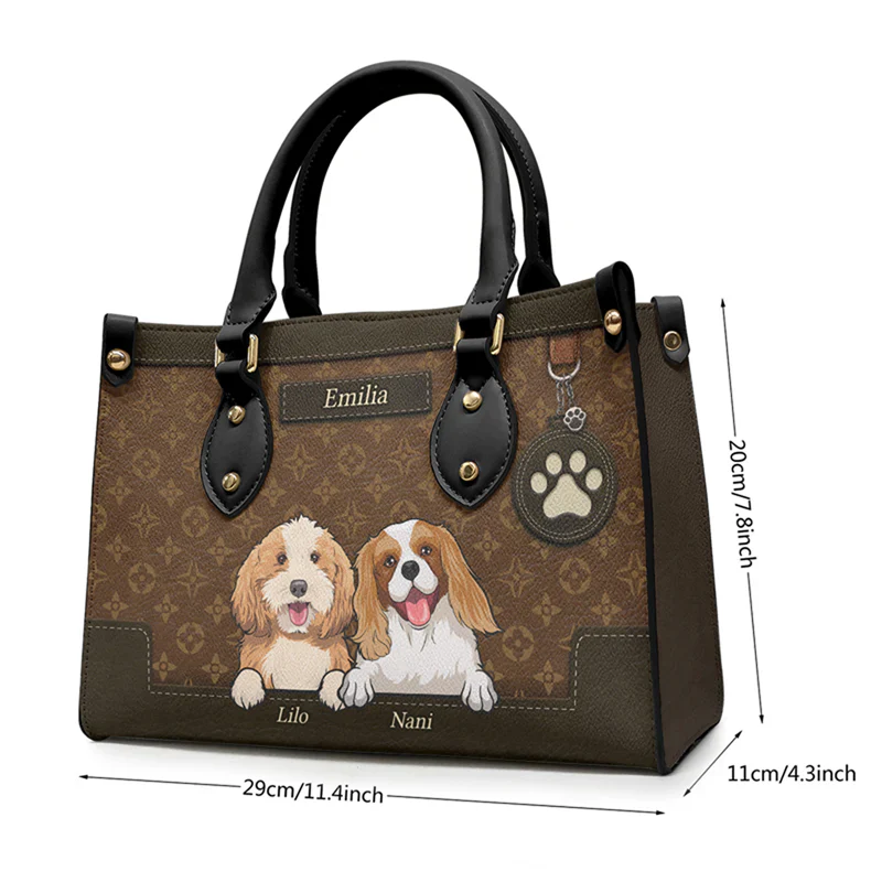 You're Pawsome - Personalized Leather Handbag - Gift for Pet Owners, Dog Lovers, Dog Mom | CLP14 NH96 - Image 3