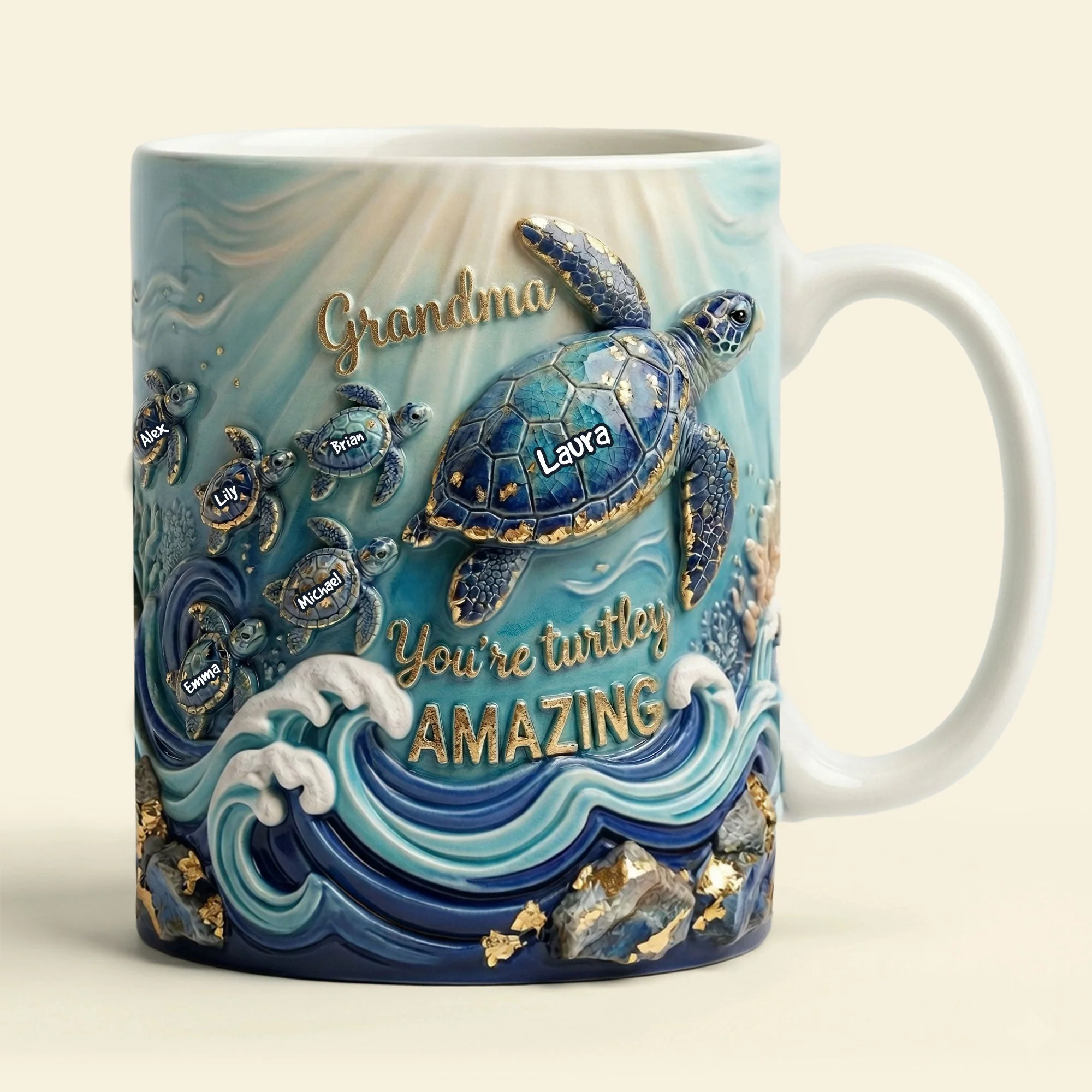 You're Turtley Amazing - Personalized Mug - Gift For Grandma, Mom, Mother's Day - Image 3