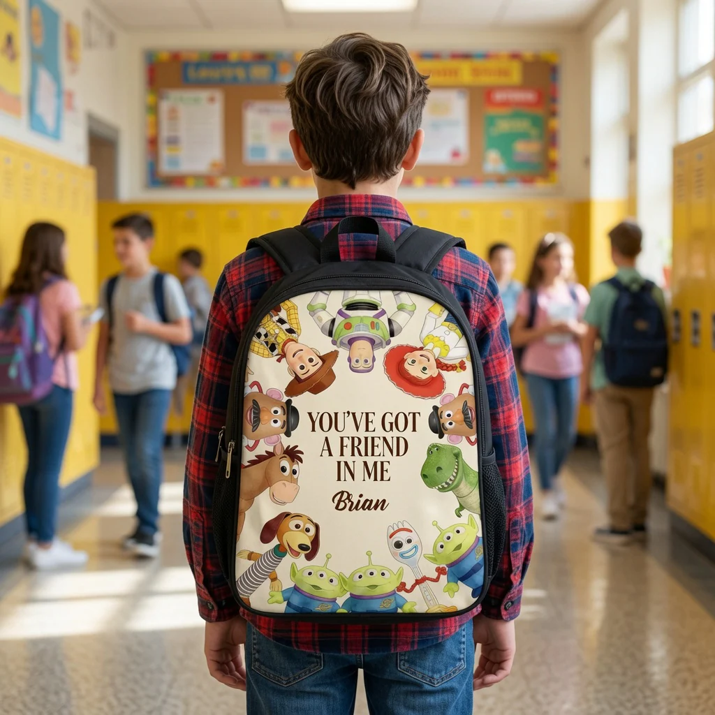 You've Got A Friend In Me - Personalized Backpack, Lunch Bag, Pencil Case & Water Bottle - Back to School Gift - Cowboy Story DSNY HH01 - Image 2