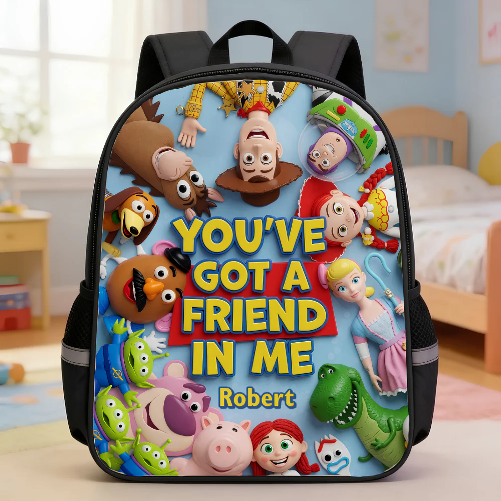 You've Got A Friend In Me - Personalized Backpack, Lunch Bag, Pencil Case & Water Bottle - Back to School Gift - Cowboy Story DSNY HH01
