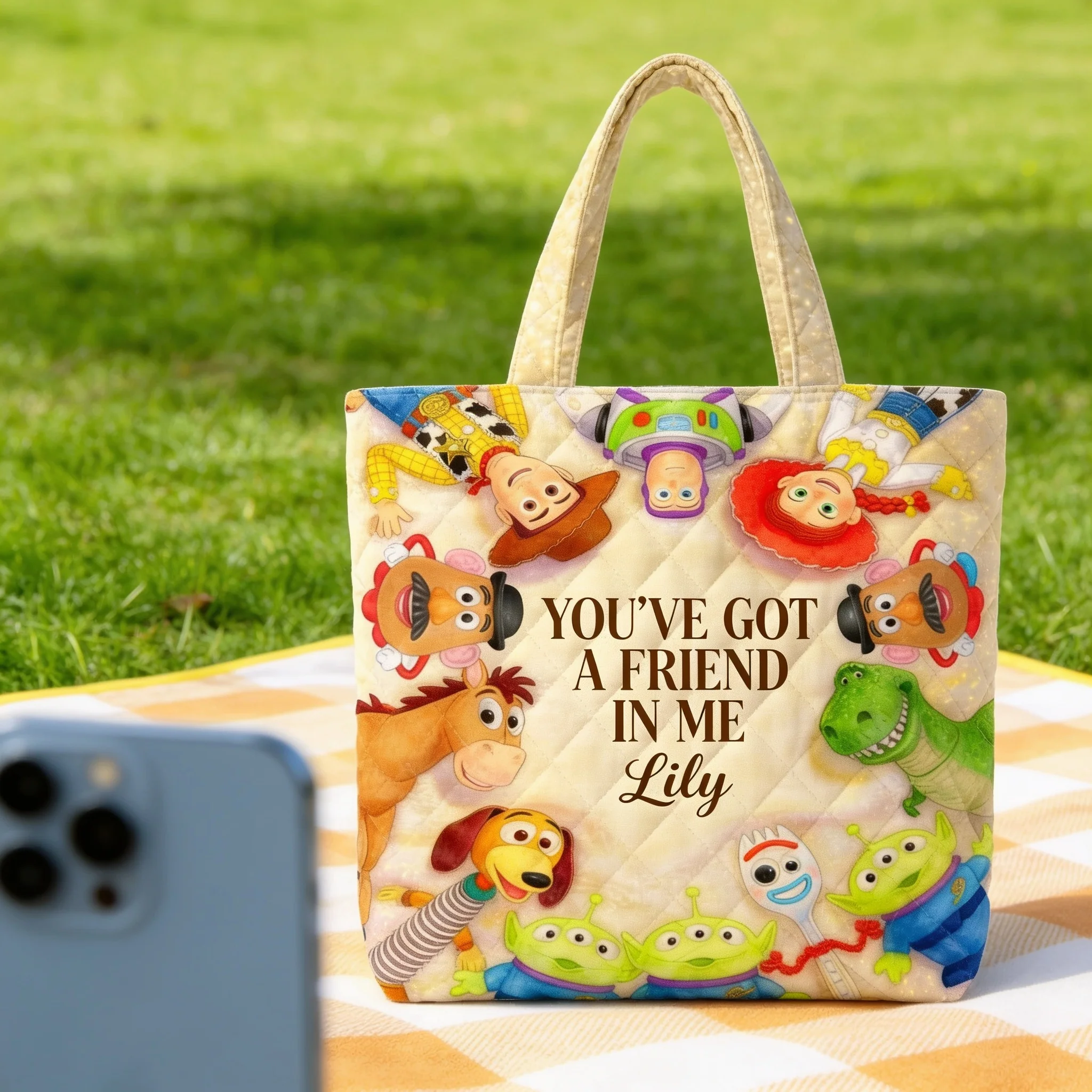 You've Got A Friend In Me - Personalized Quilted Tote Bag - Gift For Movie Fans - DSNY - Image 3