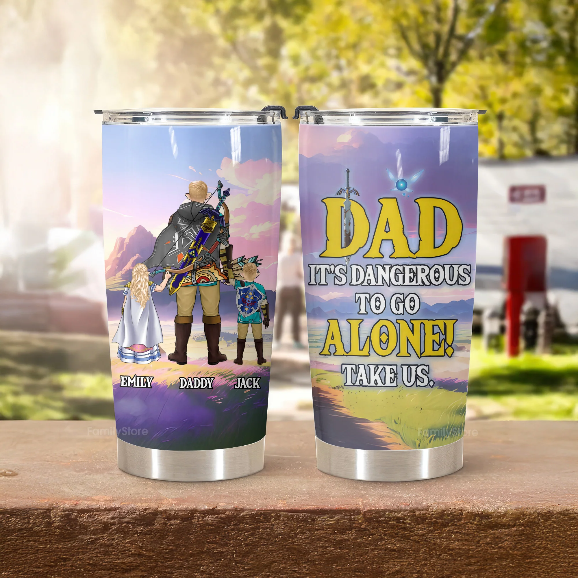 Zelda Dad It's Dangerous To Go Alone, Take Us - Personalized Stainless Steel Tumbler - Gift For Dad, Father's Day | CL07 NA94