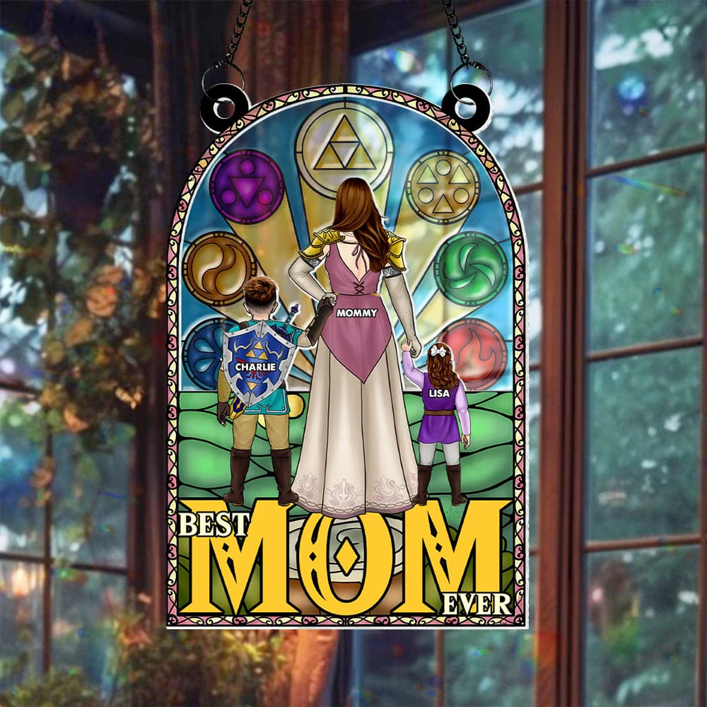 Zelda Mom Best Mom Ever - Personalized Window Hanging Suncatcher - Gifts For Mom, Wife| CL07.ver2 - Image 2