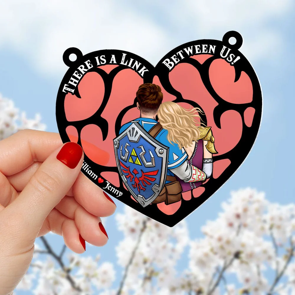 Zelda There Is A Link Between Us - Personalized Window Hanging Window Hanging Suncatcher Ornament - Gift For Couple, Husband Wife - CL32 NA94 - Image 3