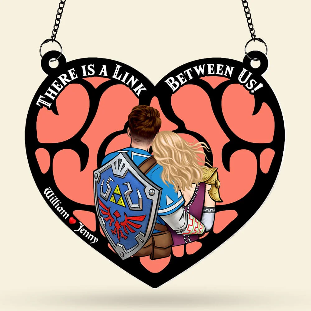 Zelda There Is A Link Between Us - Personalized Window Hanging Window Hanging Suncatcher Ornament - Gift For Couple, Husband Wife - CL32 NA94 - Image 4